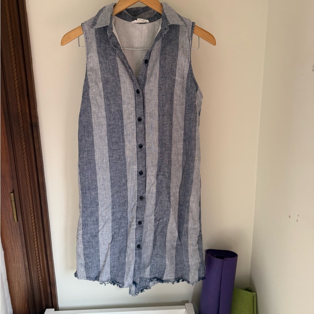 Beachlunchlounge Blue and White Striped Dress